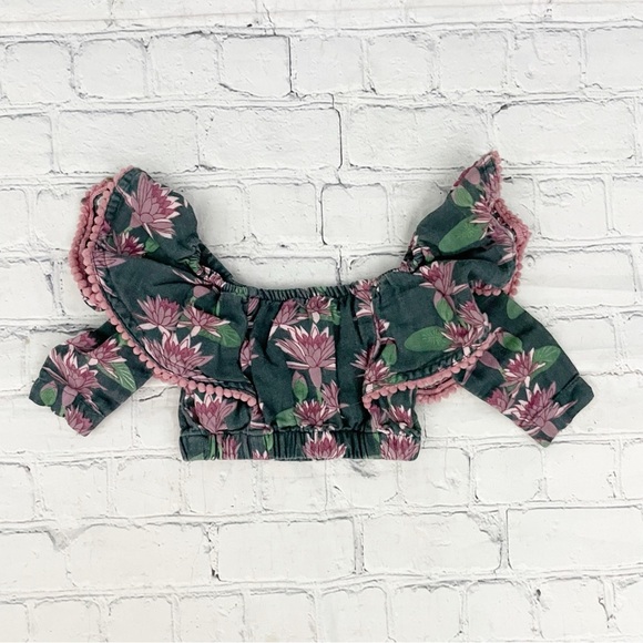 kate quinn Other - Girls Kate Quinn Grey & Pink Floral Sunset Top